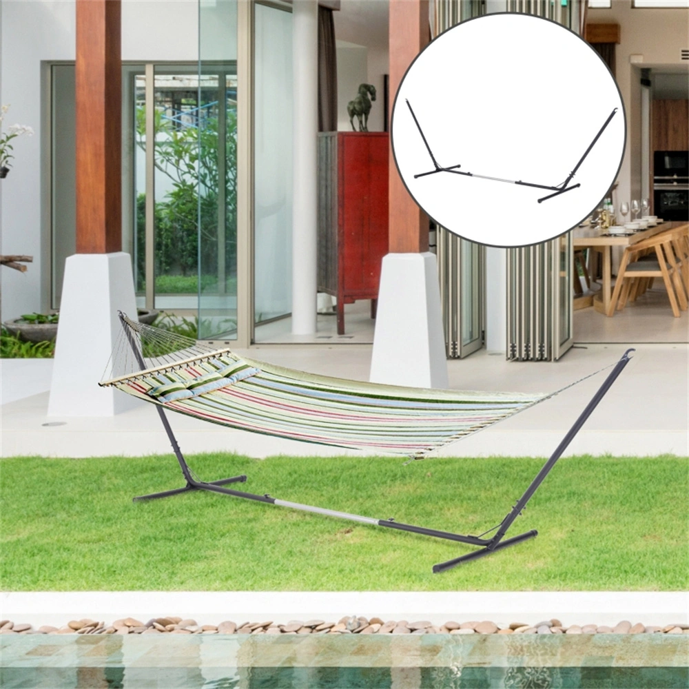 Heavy Duty Hammock Stand, Portable Outdoor A-Frame Canopy Frame, Supports Up to 500lbs, Easy Assembly Metal Frame for Inflation or Net Hammocks, Gray/Black view 2