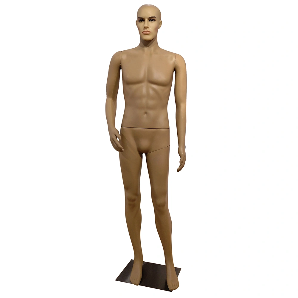 K4 Male Mannequin Display - Curved Right Arm, Straight Foot, Skin Color view 3