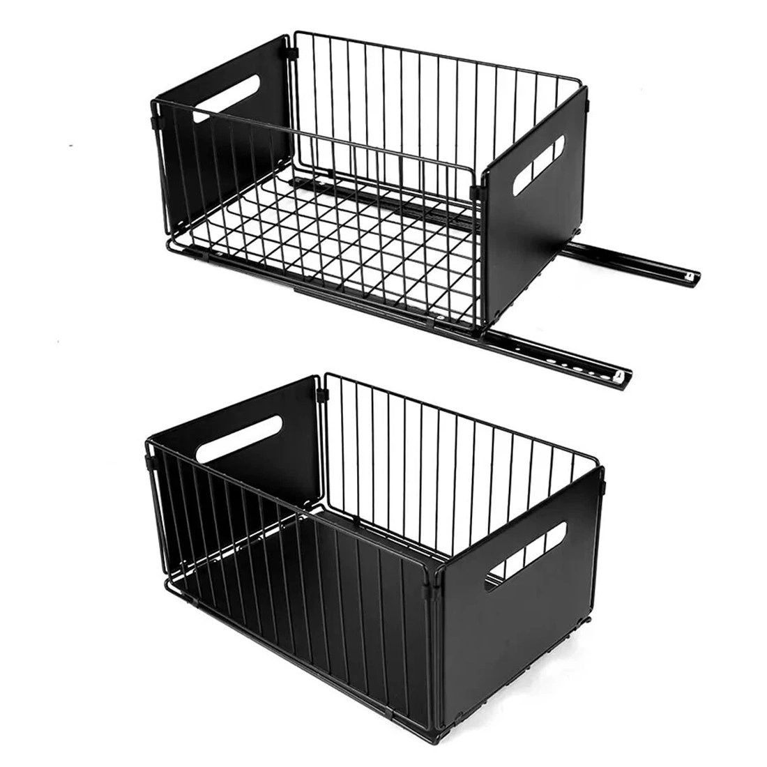 2 Pack Pull Out Cabinet Organizers - Slide Out Drawer Shelves Extendable Storage for Kitchen view 4