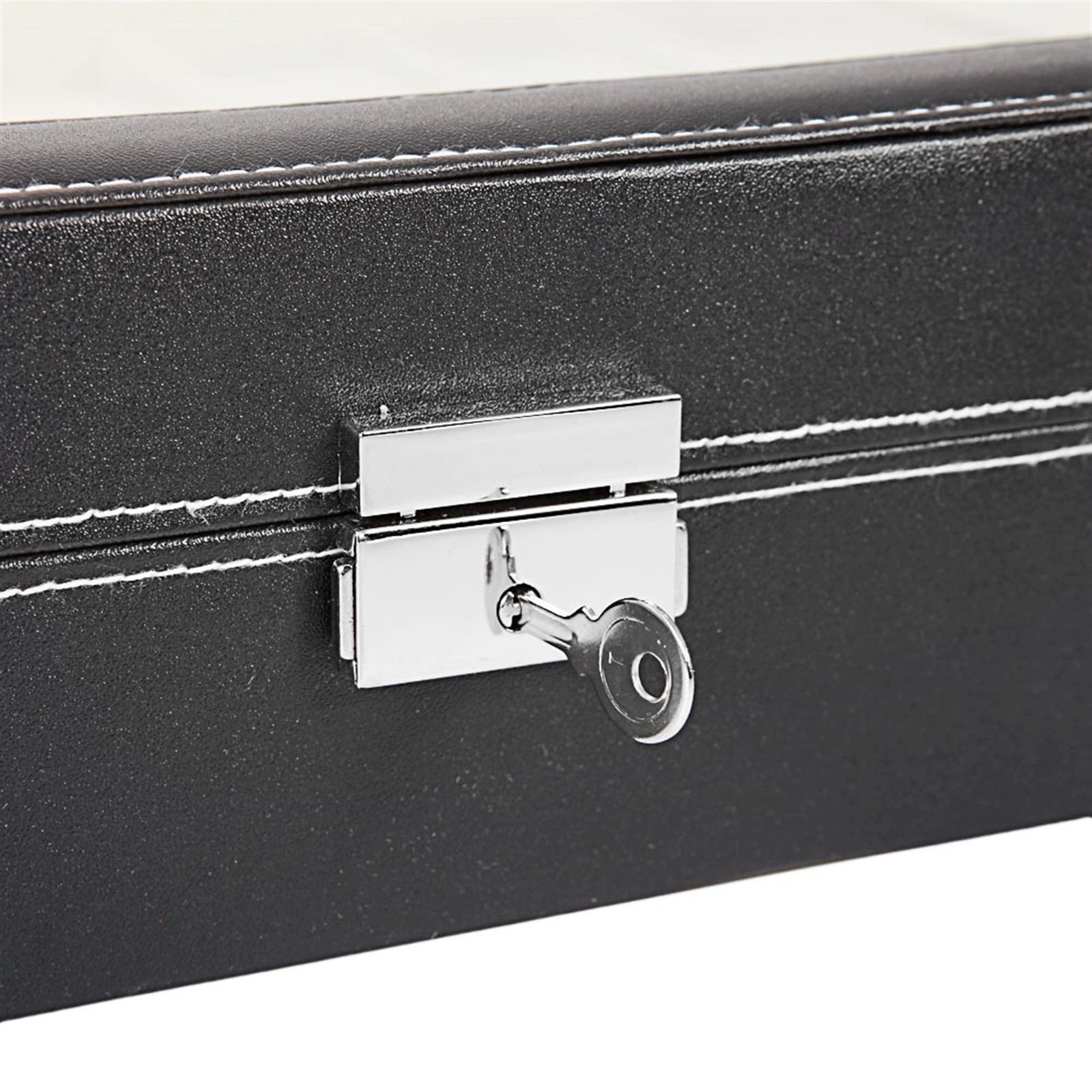 24 Compartments Top-level Opening Style Leather Watch Collection Box Black view 2