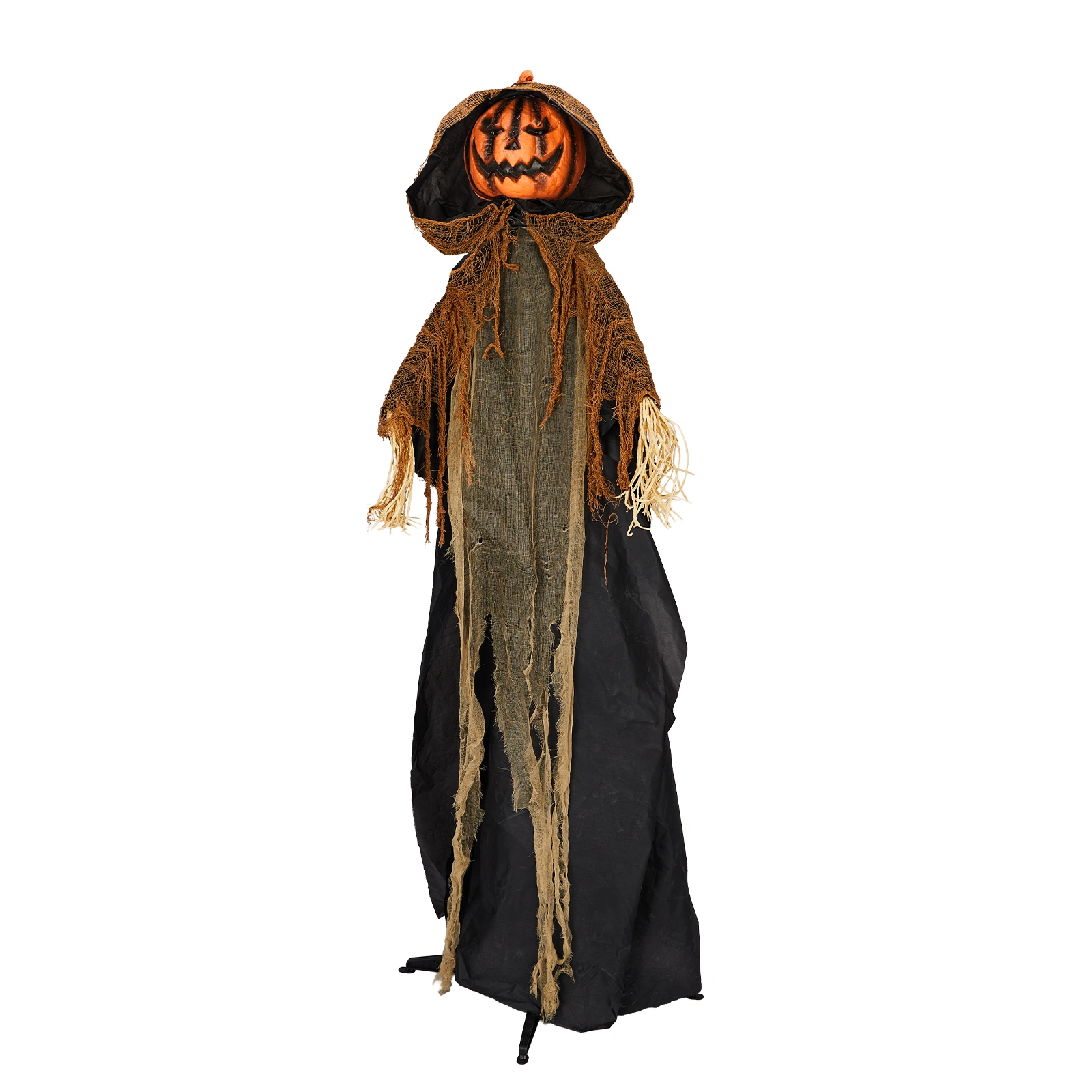 5.8ft Halloween Decorations Outdoor Life Size Animatronics Pumpkin Ghost, Sound-Actived Party Decor with Creepy Sound, Scary Haunted House Props for Garden Yard Lawn