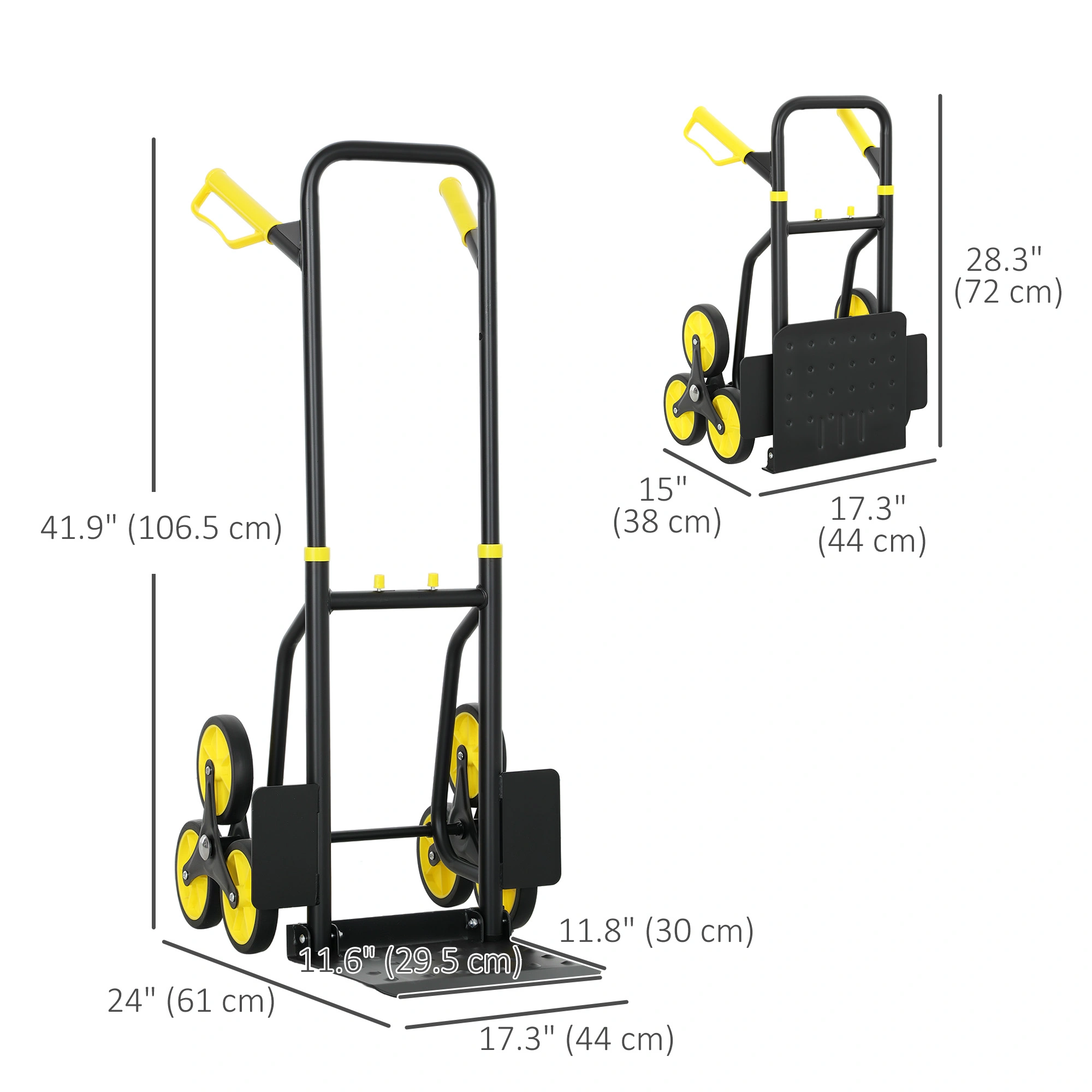 Folding Hand Truck 300 lb Weight Capacity Collapsible Aluminum Utility Dolly with Handle Grip view 3