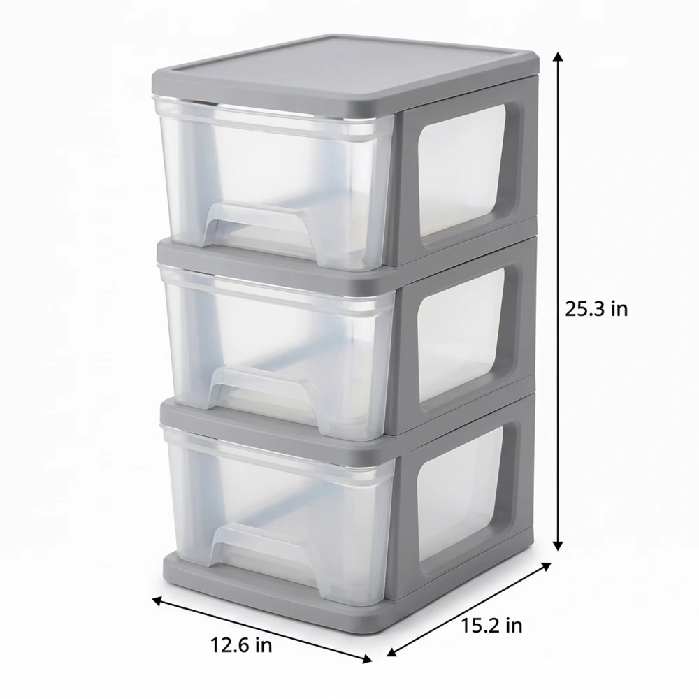 (3 pack) 5 Gallon WaterProof Plastic Storage Bin with Lid, Gasket Seal and Durable Latches, Black view 3