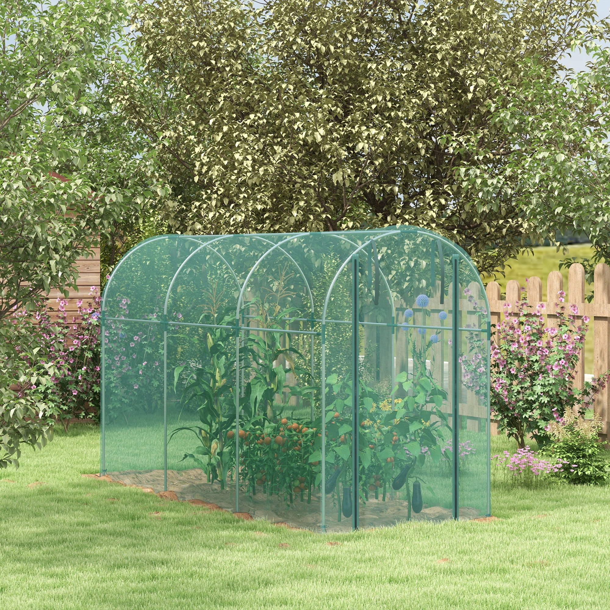 Plant Protection Tent with Zippered Door Cold Frame Greenhouse Cover for Seedlings Garden Vegetables view 3