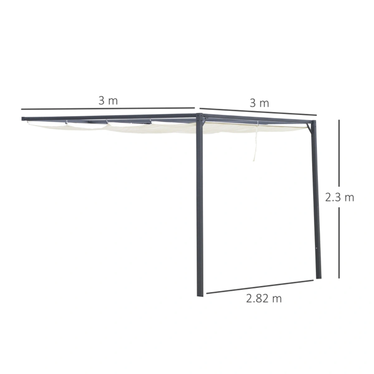 Retractable Pergola Canopy 10x12 UV Resistant Waterproof Outdoor Gazebo Cover Replacement view 3