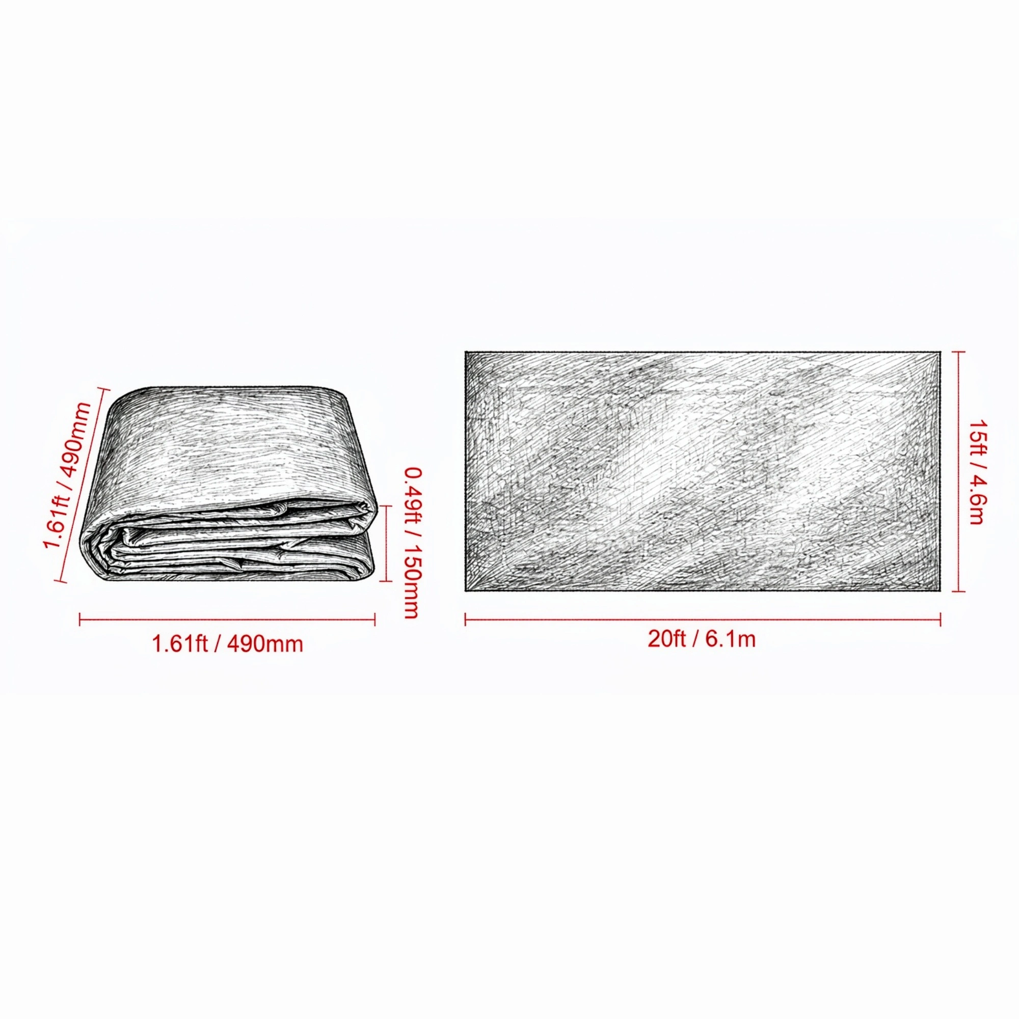 15x20FT Non-Woven Geotextile Fabric - Heavy Duty Weed Barrier Landscape Ground Cover, Drainage & French Drain Fabric for Garden view 2