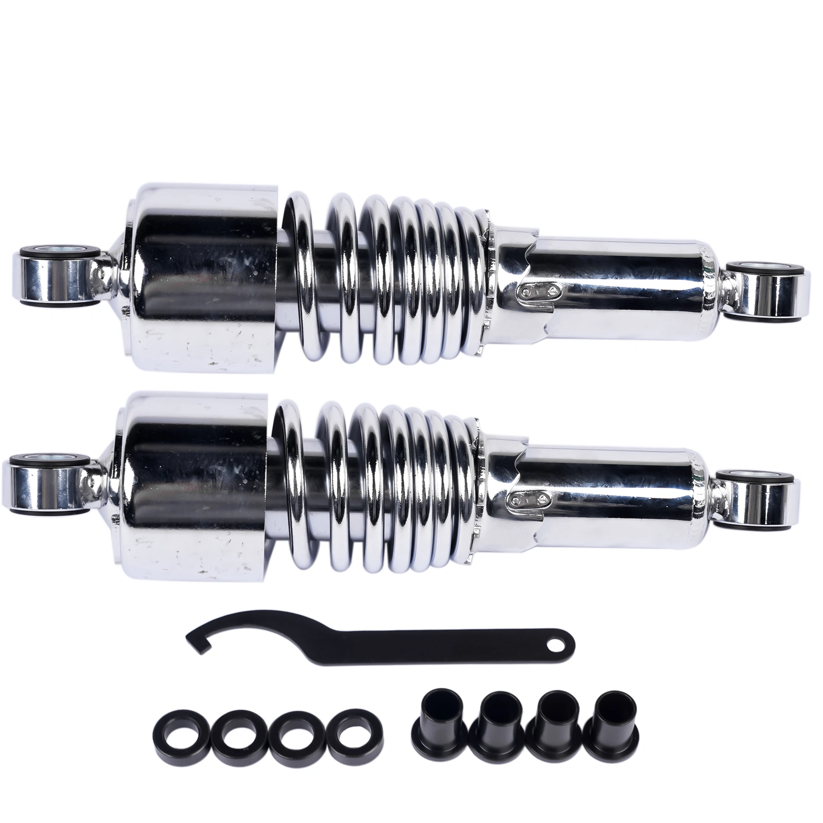 Chrome 10.5" Rear Shocks Absorbers Lowering For Harley Road King Tour Glide FLT Dyna 1991-2016 Sportster 1988-2003 2004-2015