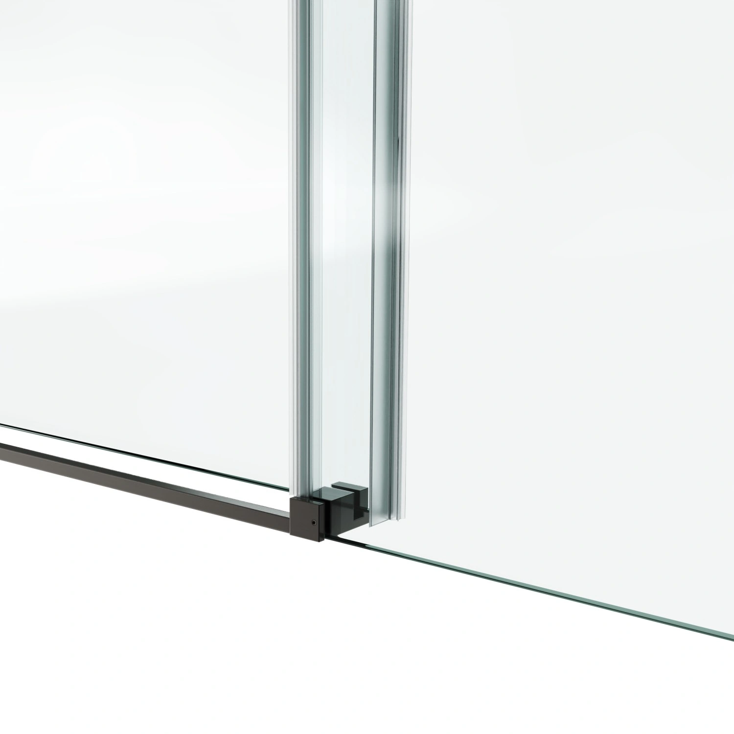 60x76 Fixed & Sliding Shower Door, Square Tube Handle, 3/8" 10mm Clear SGCC Tempered Glass with Stainless Steel Frame view 6