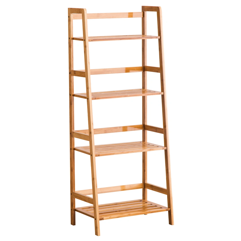T-Shaped Bookshelf - Wood Finish Display Storage Rack for Home & Office