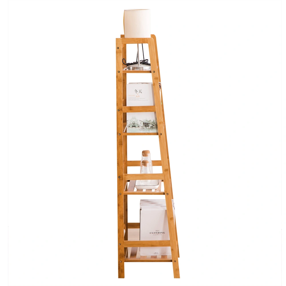 T-Shaped Bookshelf - Wood Finish Display Storage Rack for Home & Office view 3