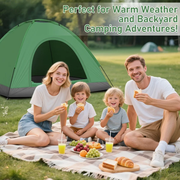 3-4 Person Camping Dome Tent Army Green view 6