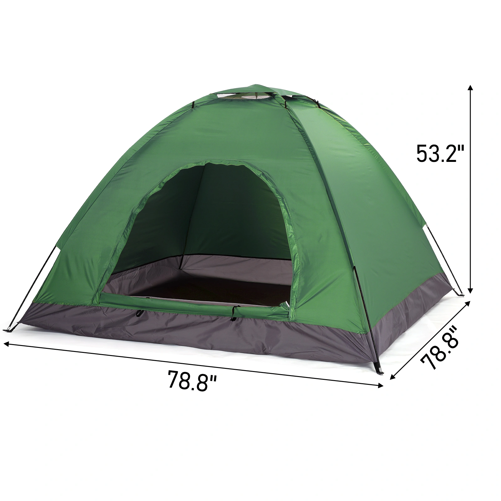 3-4 Person Camping Dome Tent Army Green view 12