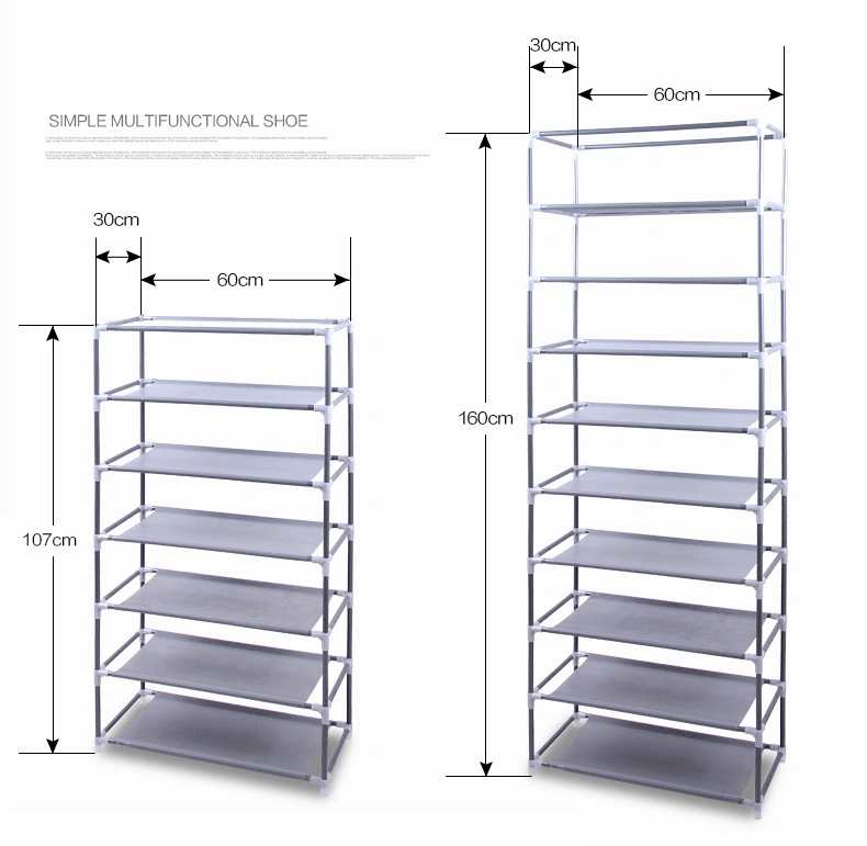 9-Tier Fabric Shoe Rack Organizer, Non-Woven Shoe Storage Cube Shelf with Breathable Lattice Design, Coffee view 2