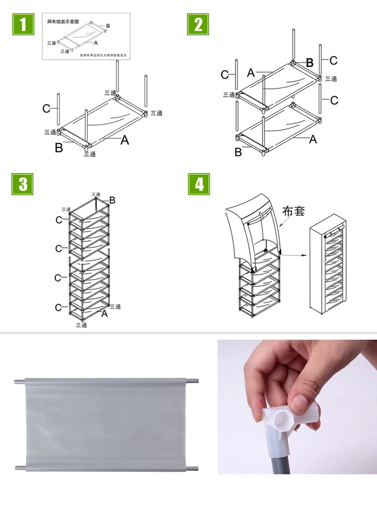 9-Tier Fabric Shoe Rack Organizer, Non-Woven Shoe Storage Cube Shelf with Breathable Lattice Design, Coffee view 3