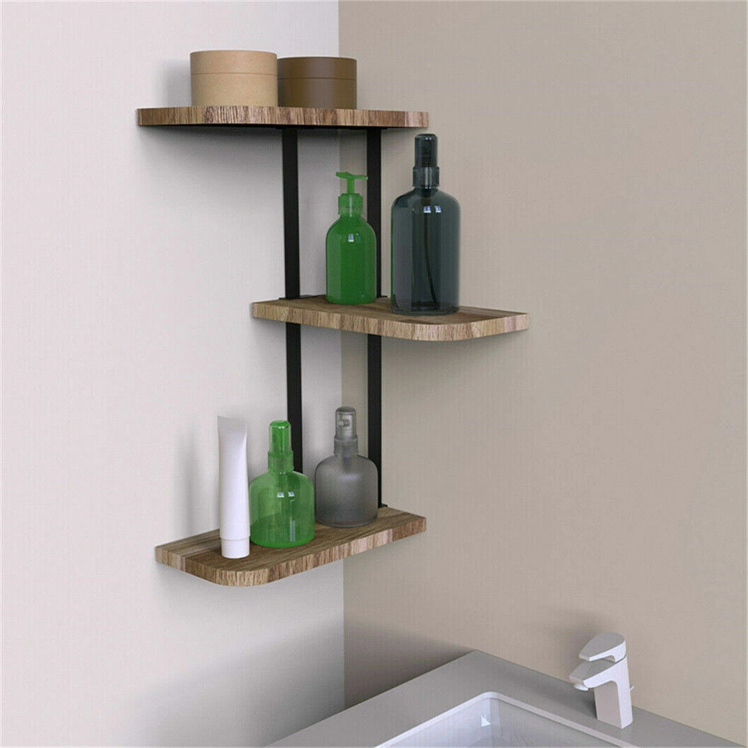 3 Tier Lucca Corner Shelf Modern Floating Wall Shelves Storage Display Shelving view 4