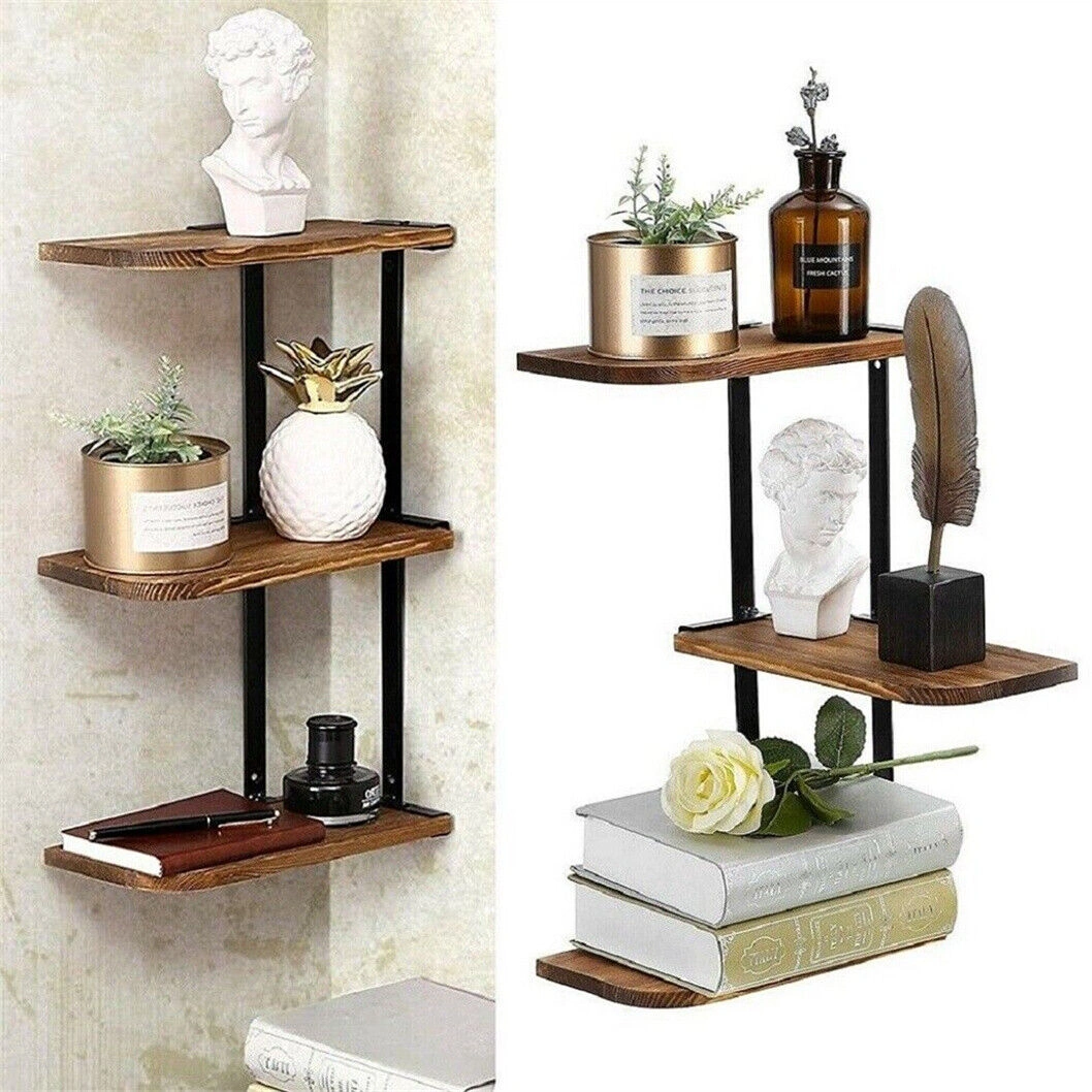 3 Tier Lucca Corner Shelf Modern Floating Wall Shelves Storage Display Shelving view 5