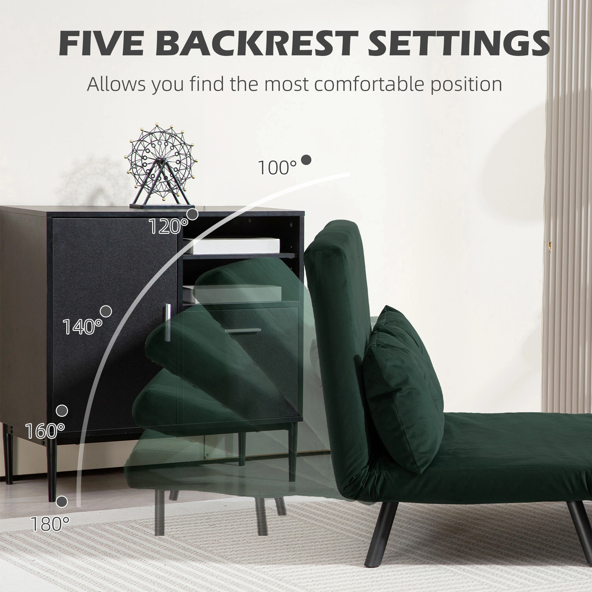 Cozy Sofa Chair with Plush Backrest, Small Space Accent Chair for Bedroom Reading Nook view 5