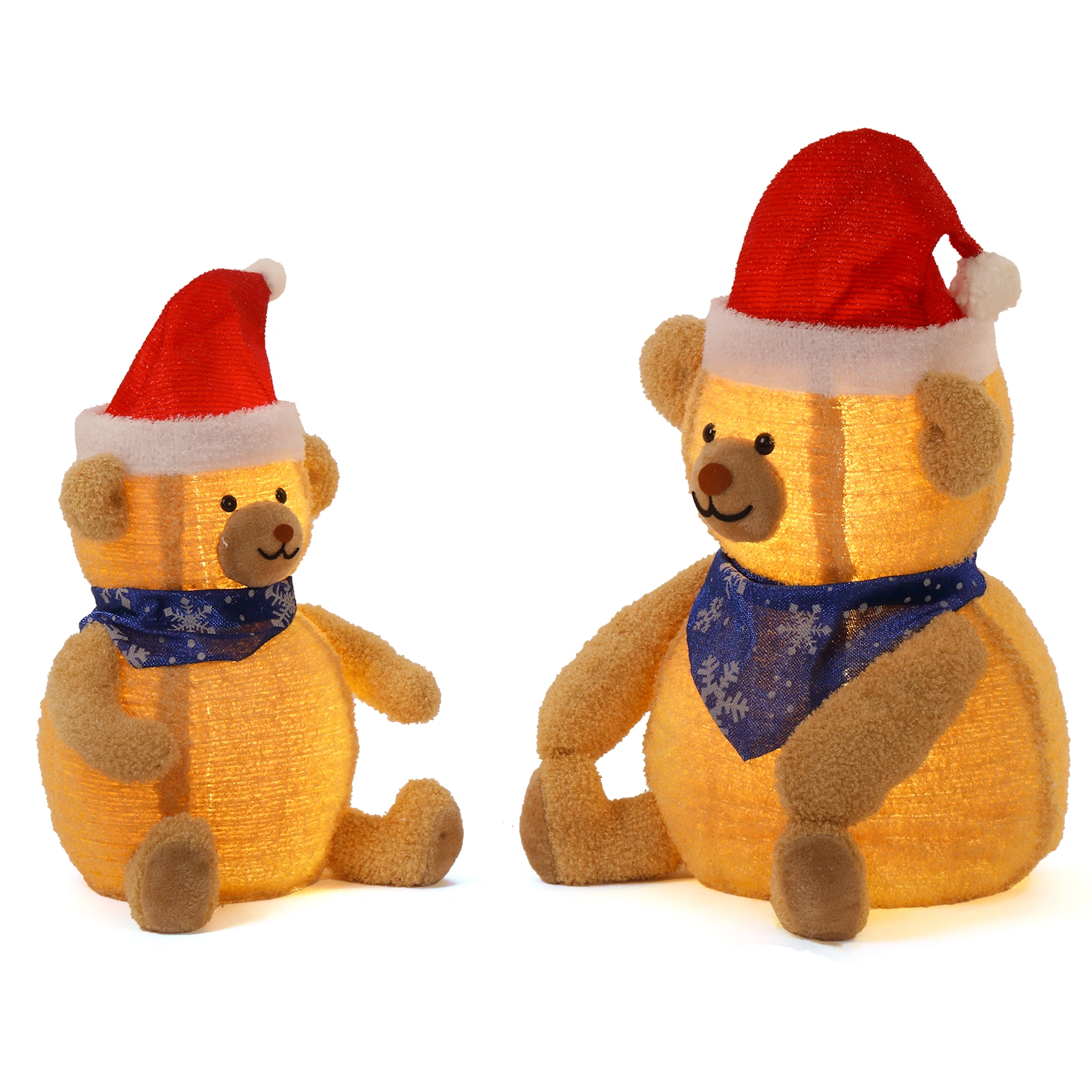 Set of 2 Lighted Plush Bear Christmas Decorations, Pre-lit Pull Up Holiday Decor with 60 Warm White LED Lights for Xmas Outdoor Indoor Decor Lighted Holiday Displays view 15