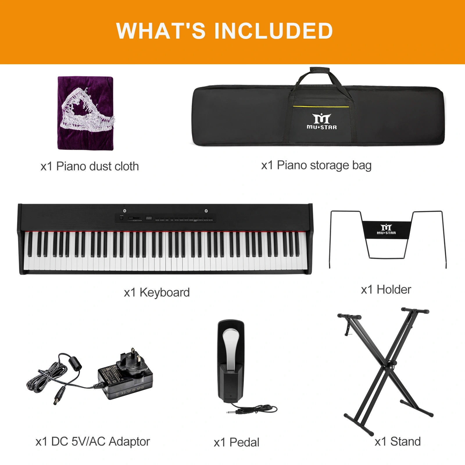 61 Key Digital Piano Keyboard, Portable Electric Piano with Touch Sensitive Keys, Built-in Microphone, Backlit Display, USB MIDI, Adult & Kids view 3