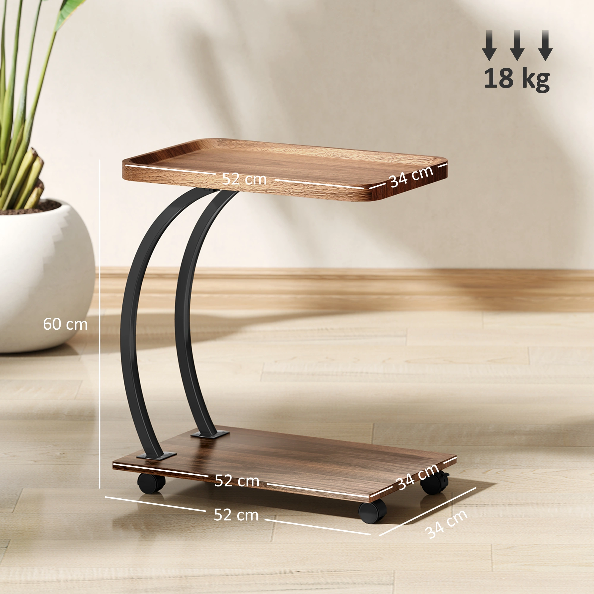 Rattan Coffee Table with Storage Shelf, Woven Outdoor Indoor Living Room Cocktail Table view 2