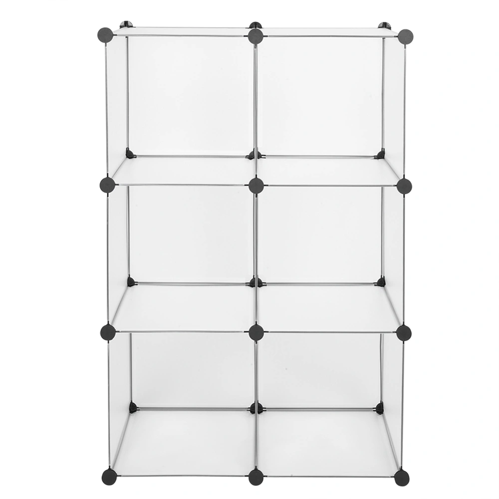 White 6-Cube Storage Organizer Shelf, DIY Modular Closet Cabinet System for Bedroom Living Room view 3