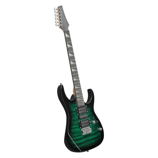 170 Model 39in Electric Guitar HSH Pickups Black complete starter kit suit for Hard Rock Tiger-striped Green view 5