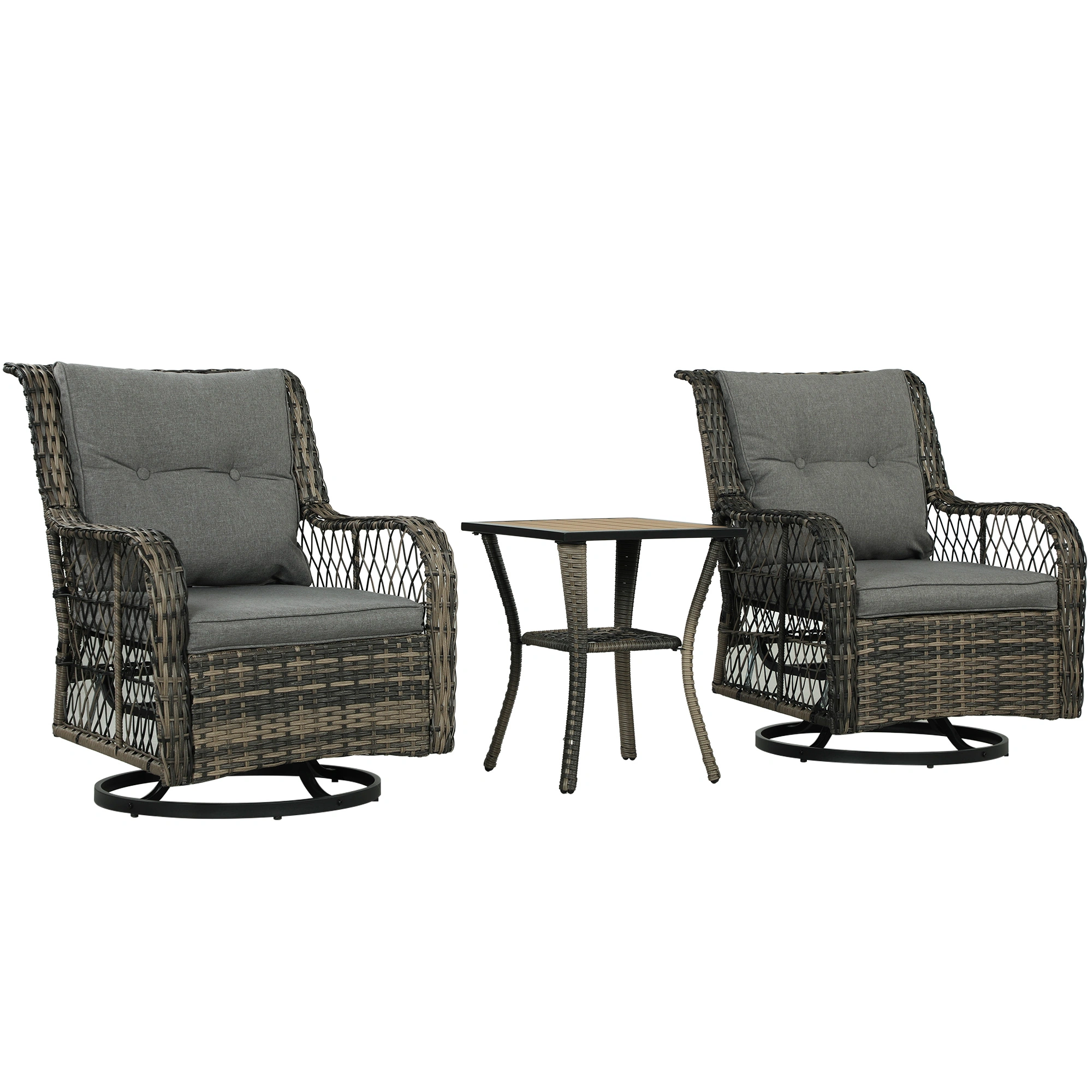 Classic Garden Rocking Chair - Vintage Style Outdoor Rocker, All-Season Rattan Wicker Design, Comfortable Lounge Chair for Patio