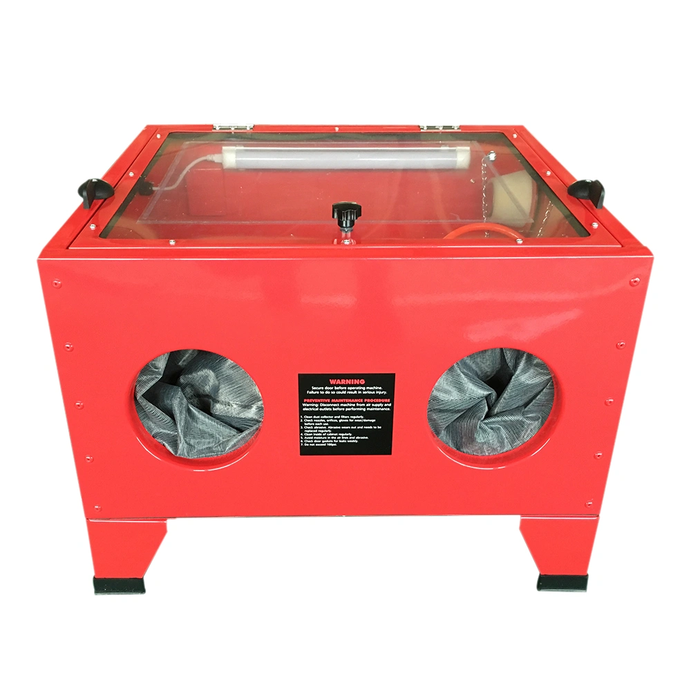 25 Gallon Bench Top Air Sandblasting Cabinet Red | Large Sandblaster Blast Enclosure view 10