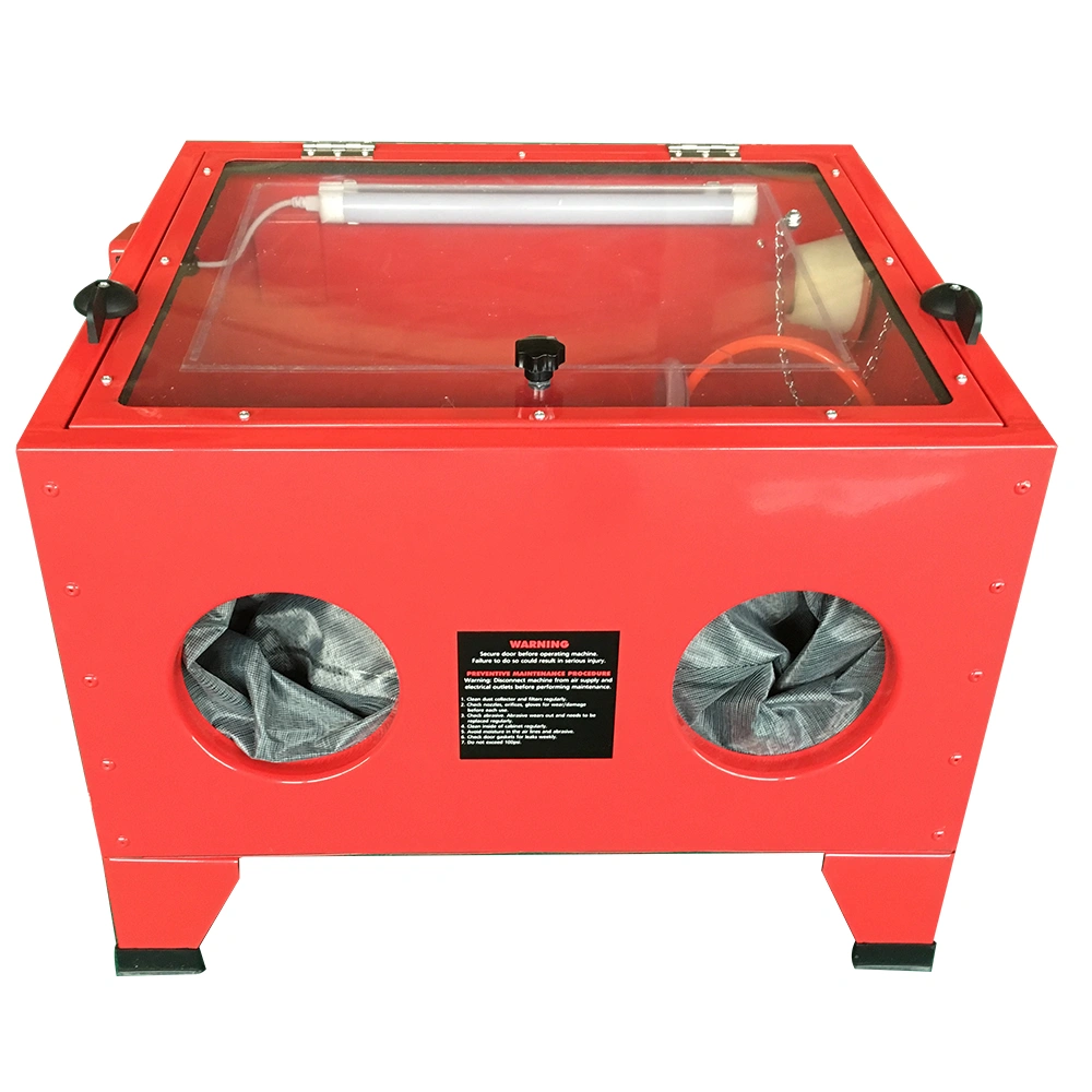 25 Gallon Bench Top Air Sandblasting Cabinet Red | Large Sandblaster Blast Enclosure view 15