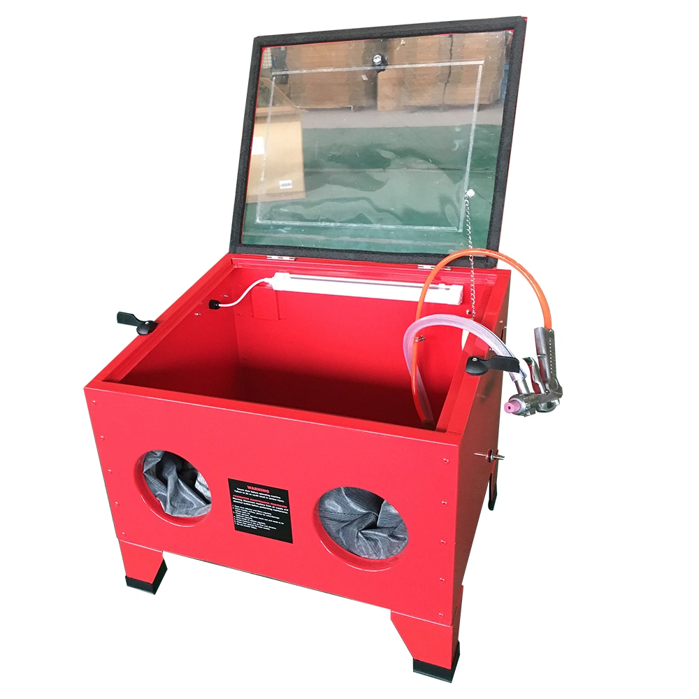 25 Gallon Bench Top Air Sandblasting Cabinet Red | Large Sandblaster Blast Enclosure view 16