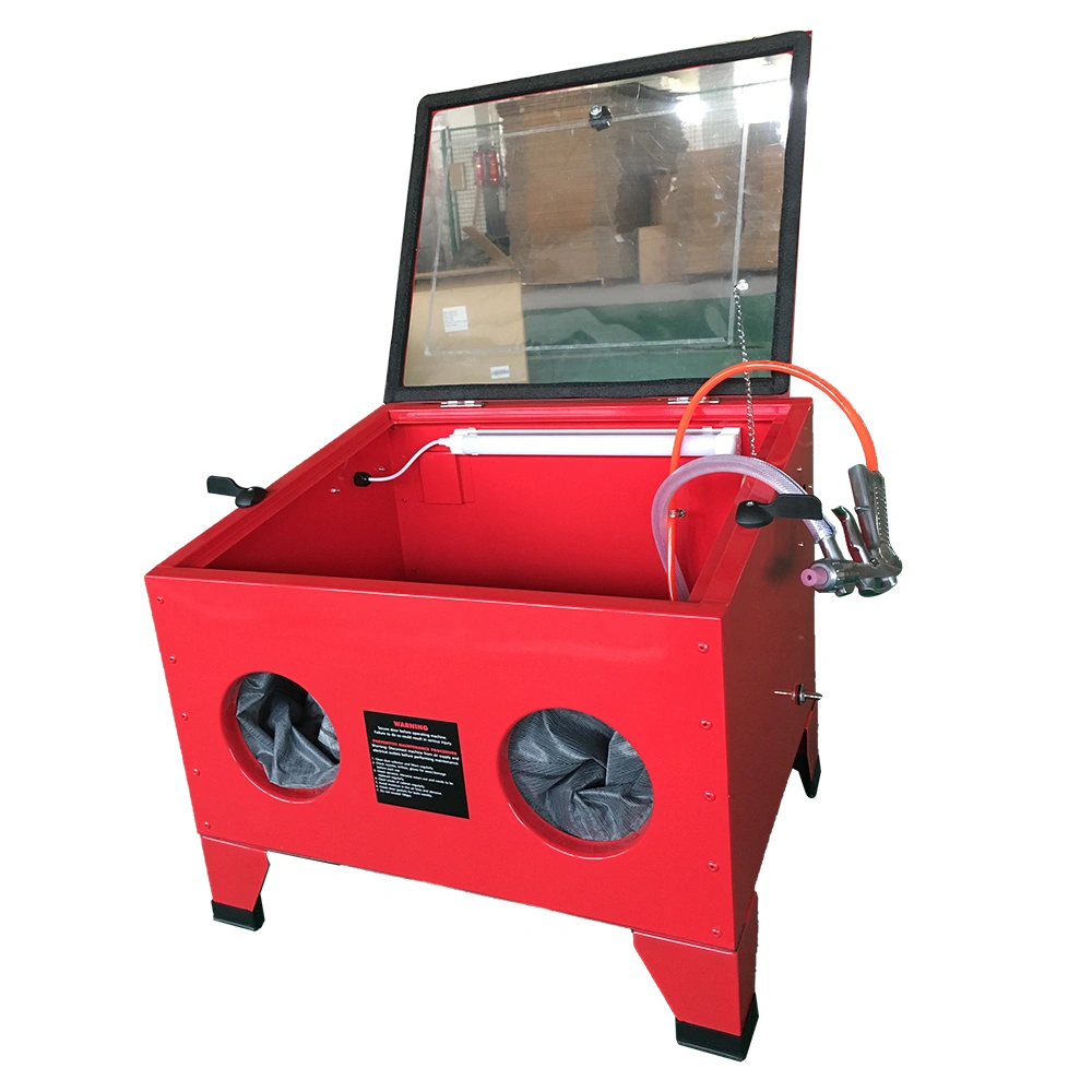25 Gallon Bench Top Air Sandblasting Cabinet Red | Large Sandblaster Blast Enclosure view 2