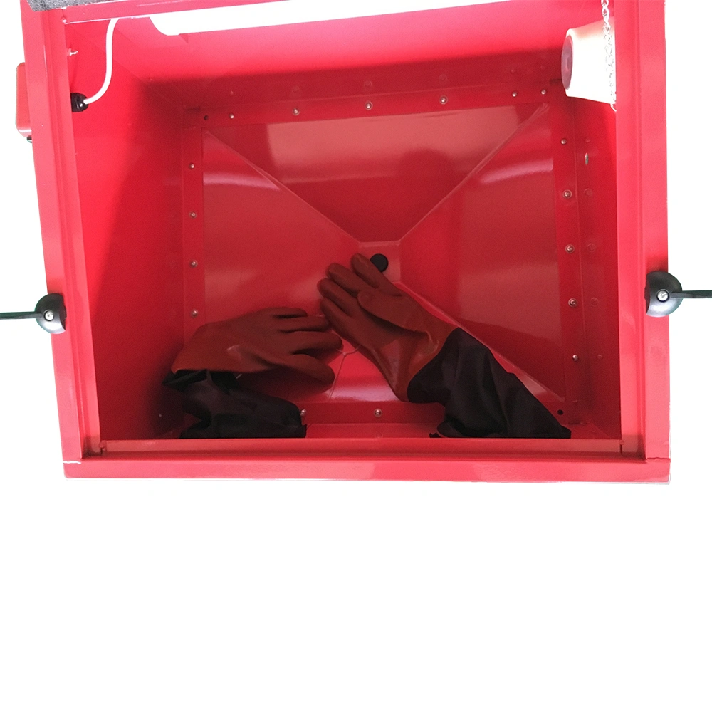 25 Gallon Bench Top Air Sandblasting Cabinet Red | Large Sandblaster Blast Enclosure view 20