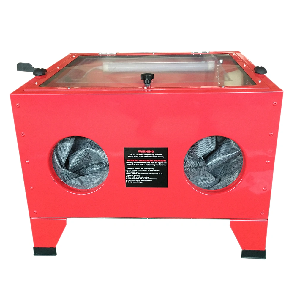 25 Gallon Bench Top Air Sandblasting Cabinet Red | Large Sandblaster Blast Enclosure view 4