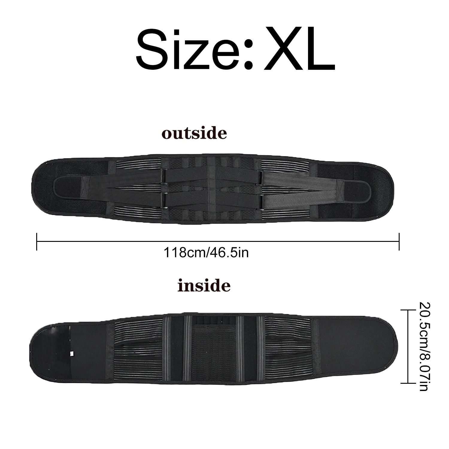 Adjustable Lower Back Brace Lumbar Support Belt for Men Women - Pain Relief Waist Trainer Strap, XL Size view 2