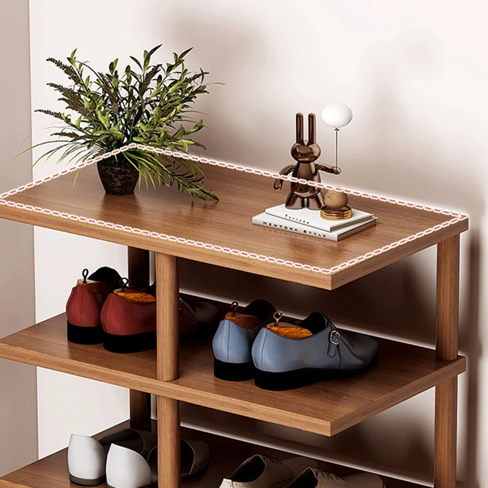 6/8 Tier Vertical Shoe Rack Tall Shoe Tower Storage Shelf Organizer for Home Entryway view 3