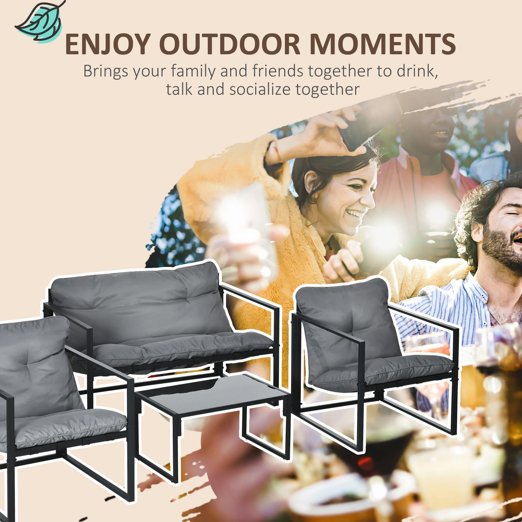 Premium Patio Furniture Collection - Heavy Duty Outdoor Dining Set for Garden Porch Terrace view 2