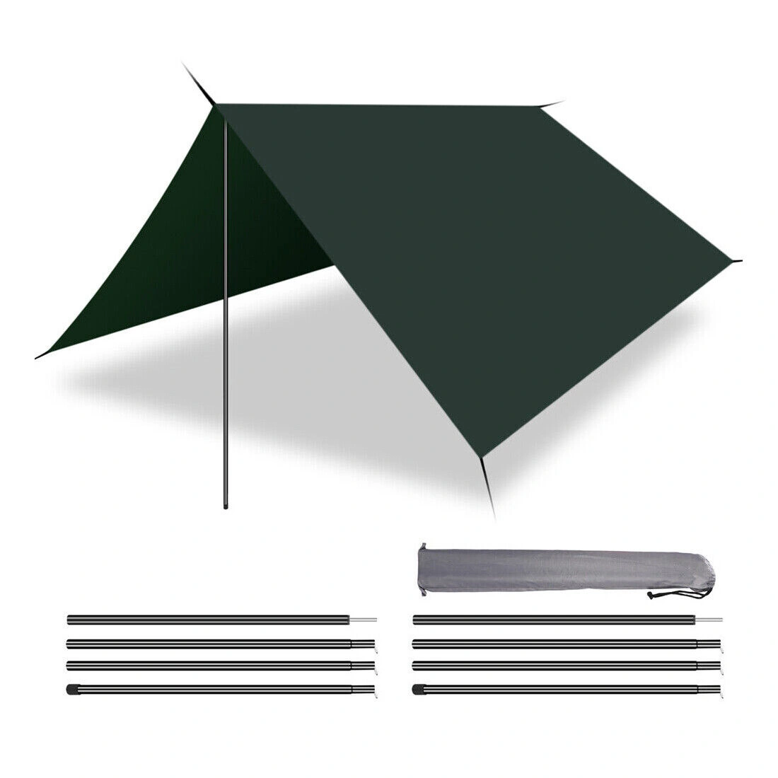 2x 200cm Telescopic Tent Poles, Adjustable Steel Tent Rods, Umbrella Poles for Awnings, Canopies & Tarpaulins view 3