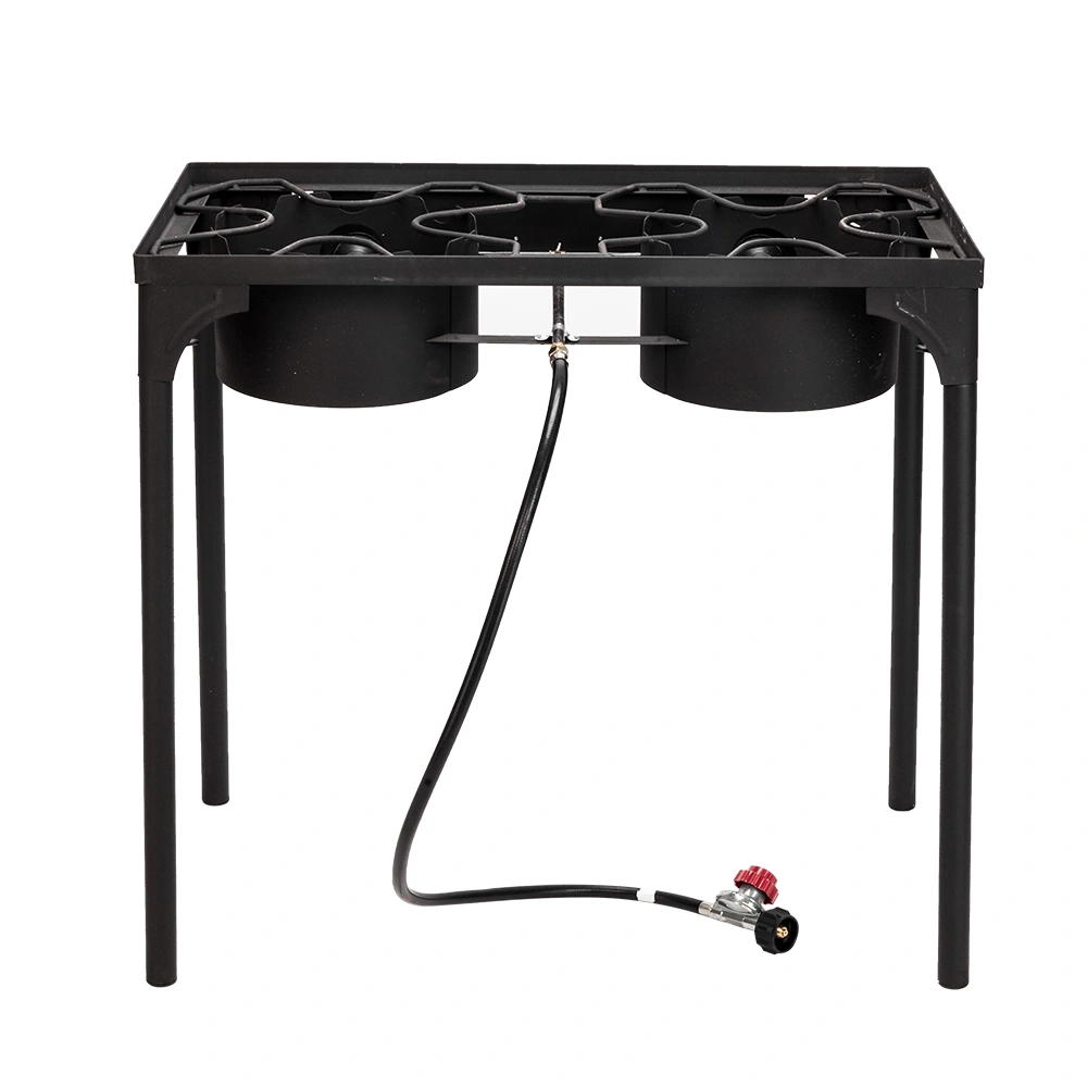 Outdoor Camp Stove High Pressure Propane Gas Cooker Portable Cast Iron Patio Cooking Burner (Double Burner 150000-BTU) view 11