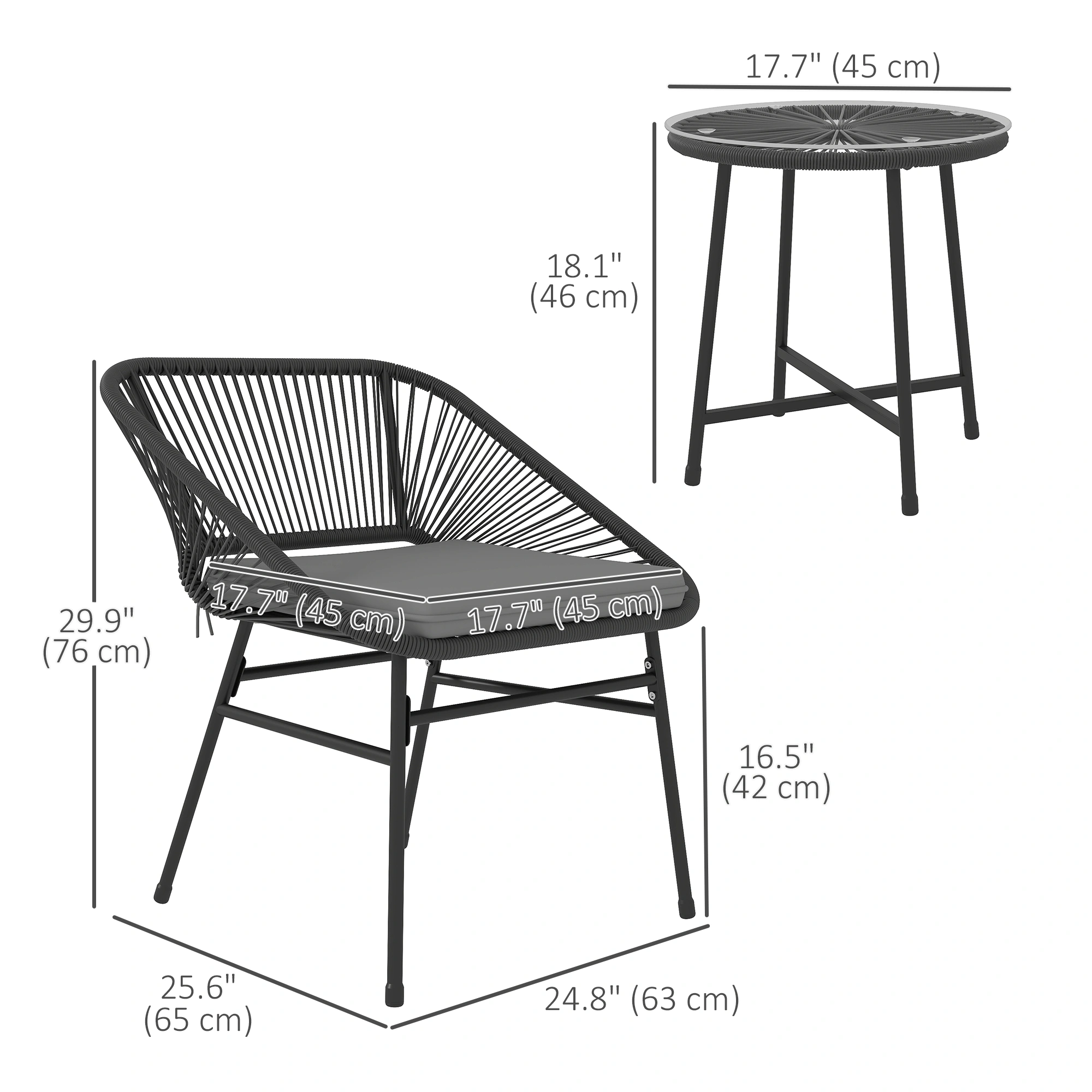 Outdoor Rocking Chair for Garden - Durable Wicker Patio Rocker with Padded Seat, Weatherproof Construction, Easy Assembly view 2