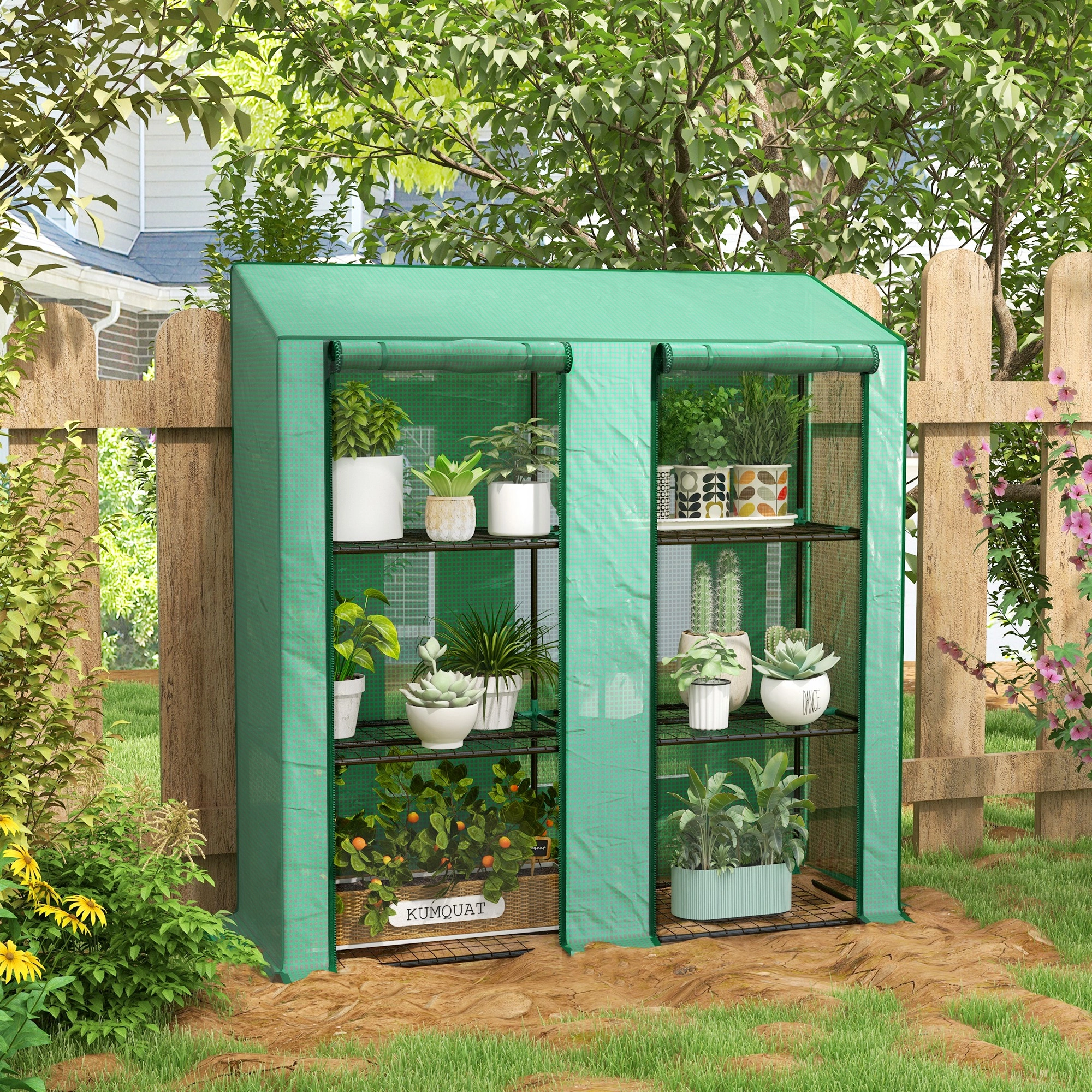 Portable Mini Greenhouse - Foldable Row Cover with Zipper for Vegetable & Flower Seedlings