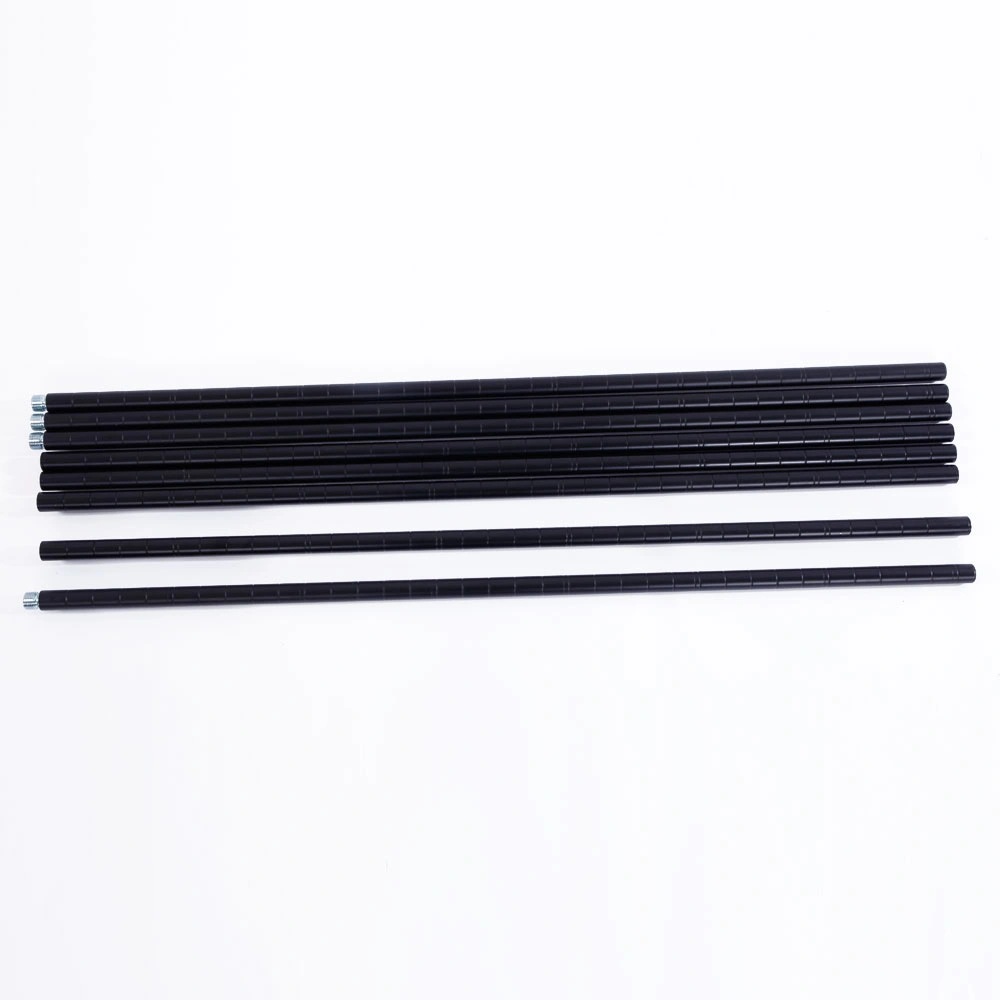 5-Layer Plastic Coated Iron Shelf with 1.5" Nylon Wheels 165*90*35 Black view 16