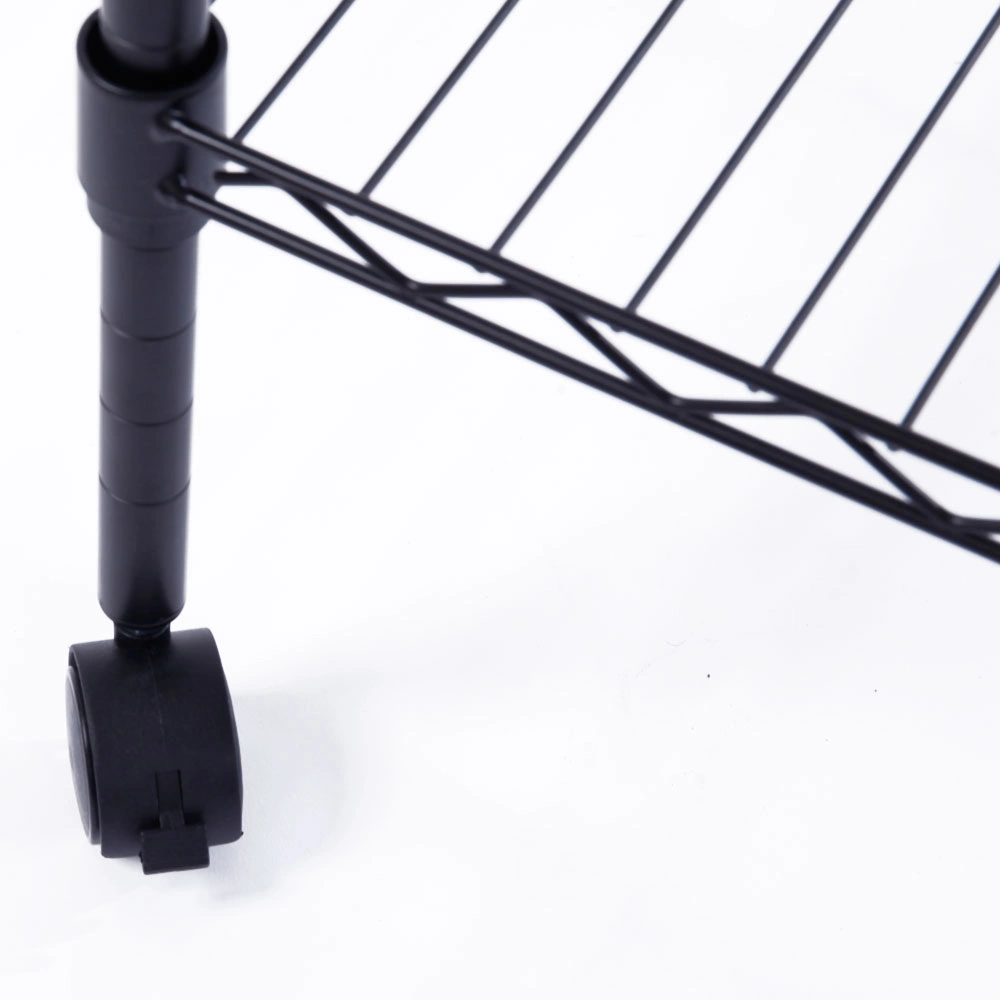 5-Layer Plastic Coated Iron Shelf with 1.5" Nylon Wheels 165*90*35 Black view 9