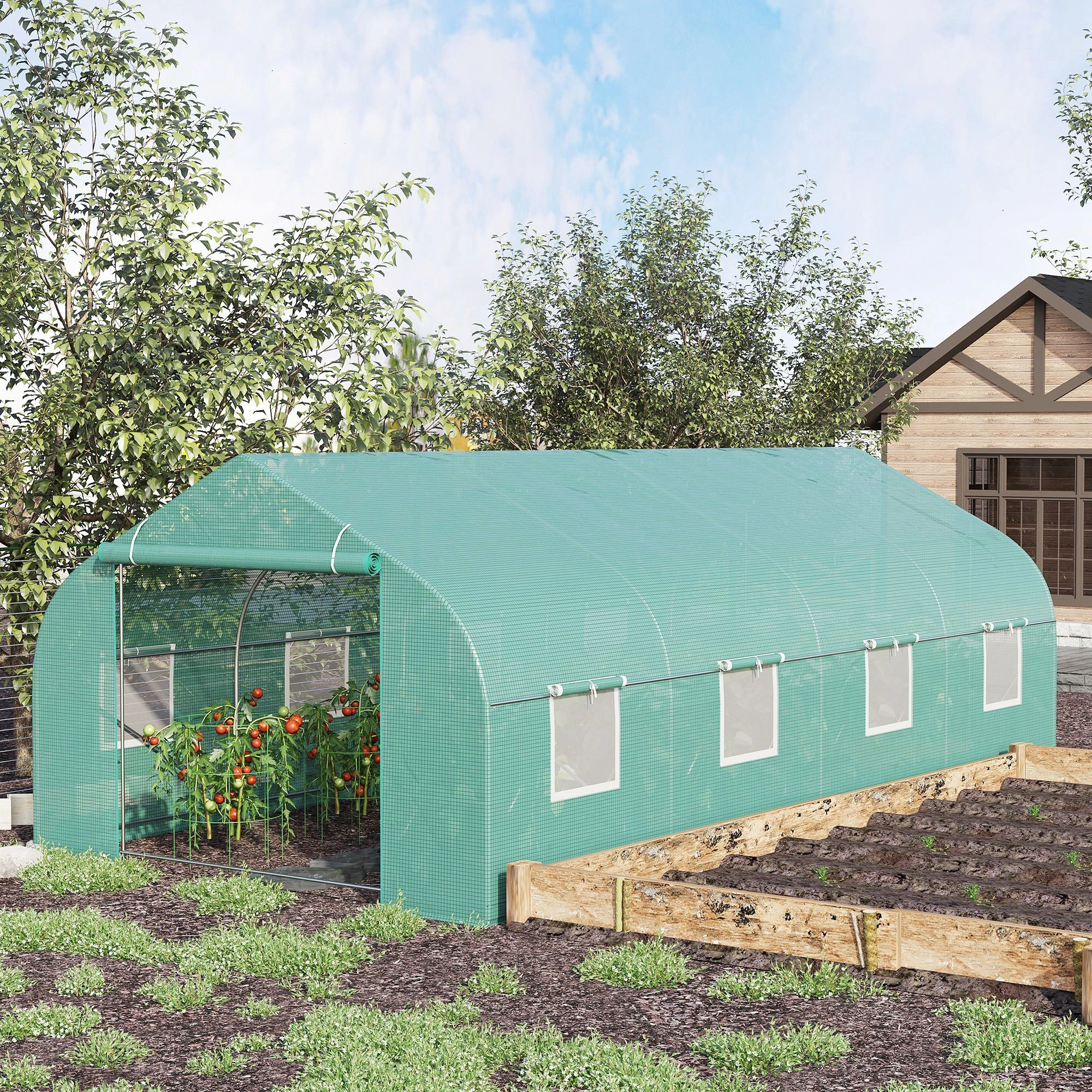 Walk-In Greenhouse Plant Grow House, Portable Mini Hoop Tunnel for Vegetables, Herbs & Flowers - UV-Resistant Protective Garden Shelter