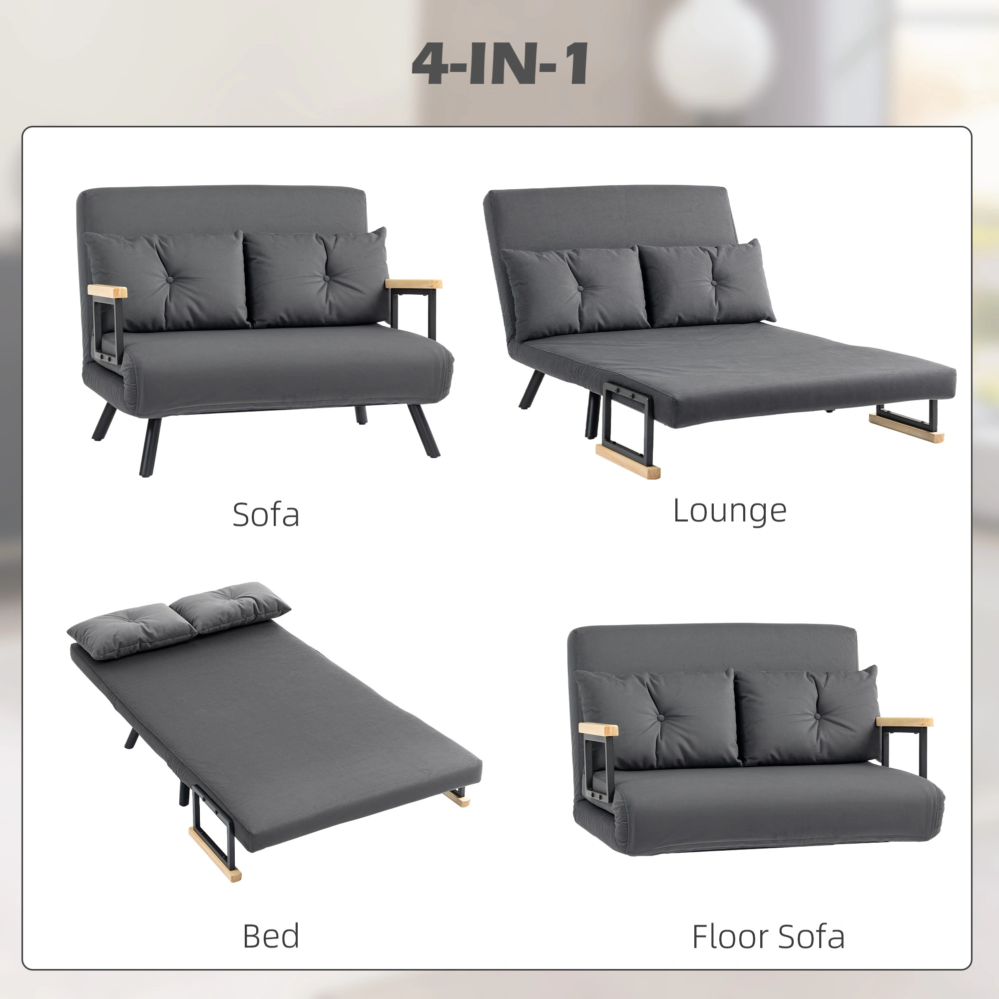 Accent Sofa Chair, Upholstered Armchair Lounge Seat for Living Room Bedroom view 2