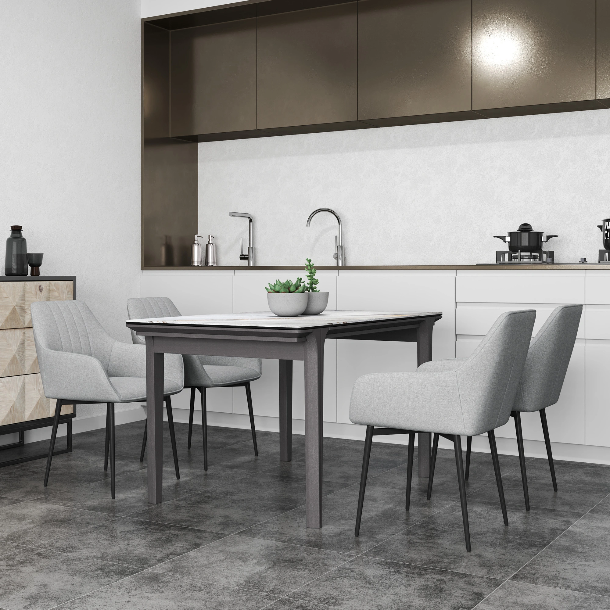 Modern Dining Chair, Upholstered Dining Room Chair, Stackable Side Chair for Kitchen, Bedroom, Restaurant