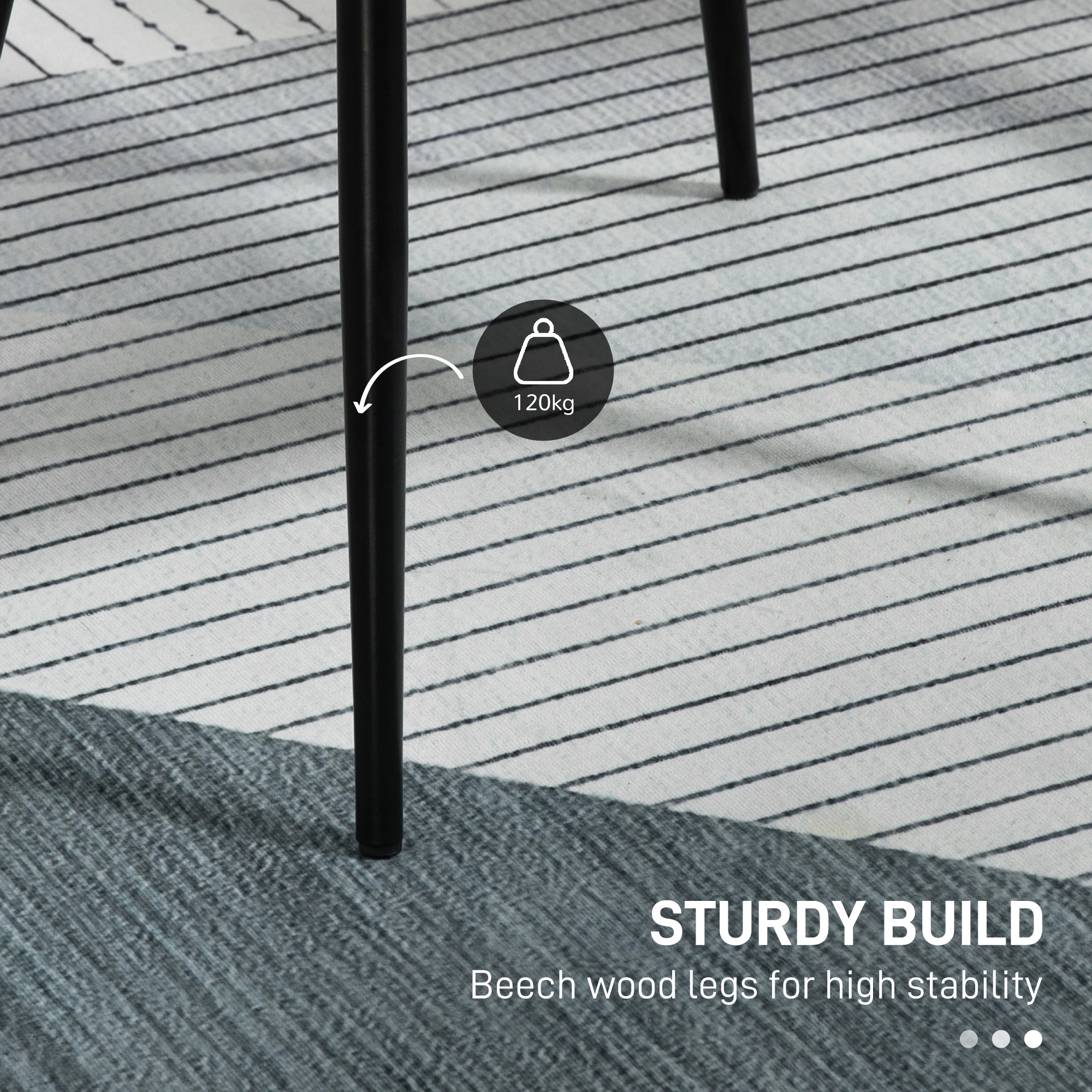 Modern Dining Chair, Upholstered Dining Room Chair, Stackable Side Chair for Kitchen, Bedroom, Restaurant view 5