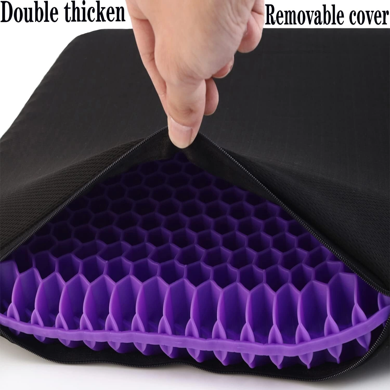 Extra Thick Orthopaedic Gel Seat Cushion for Long Sitting, Memory Foam Support Cushion for Office Desk & Car Chair view 5