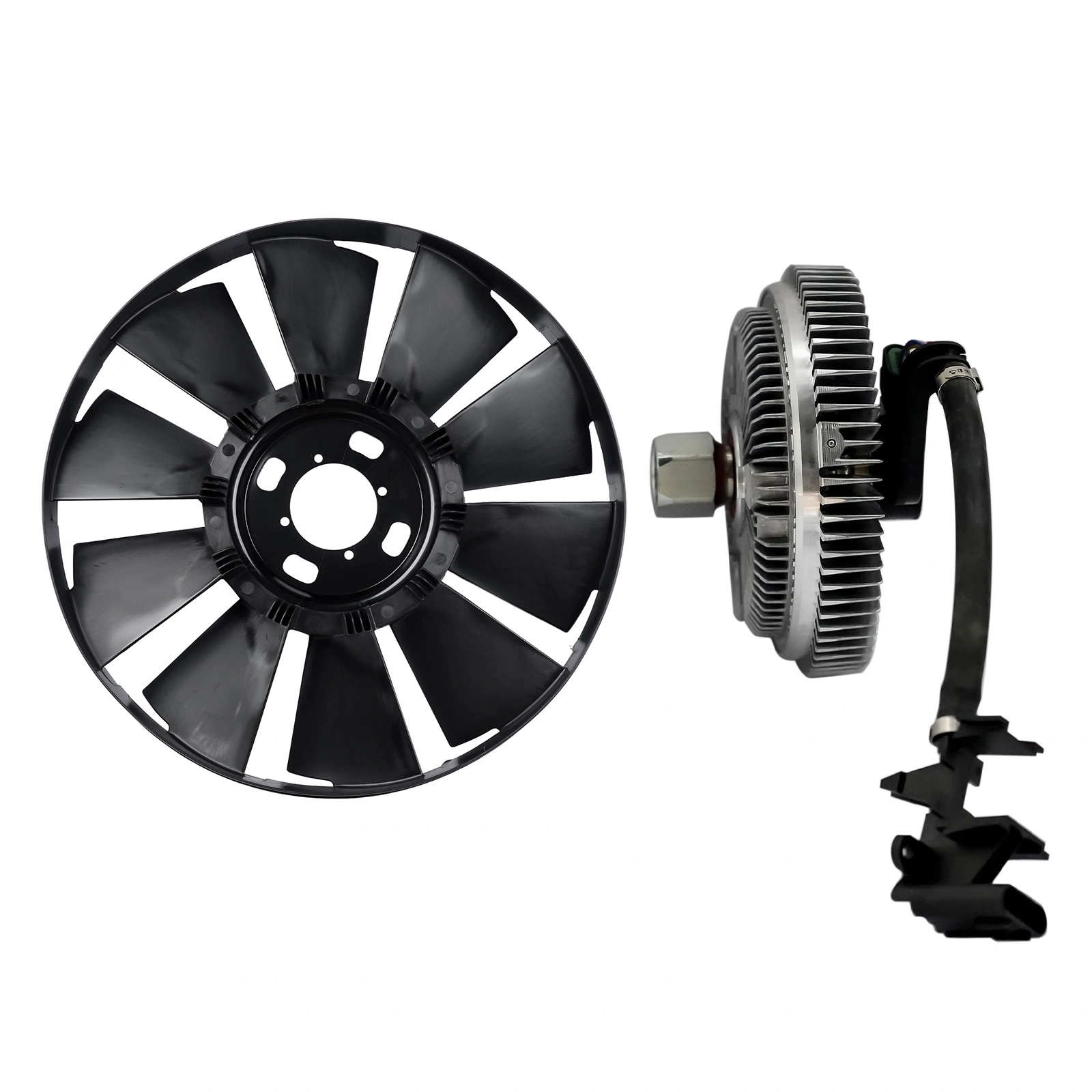 Engine Cooling Fan Blade and Clutch Kit Fits for Buick Rainier Chevrolet Trailblazer GMC Envoy 2002-2009 Black view 3
