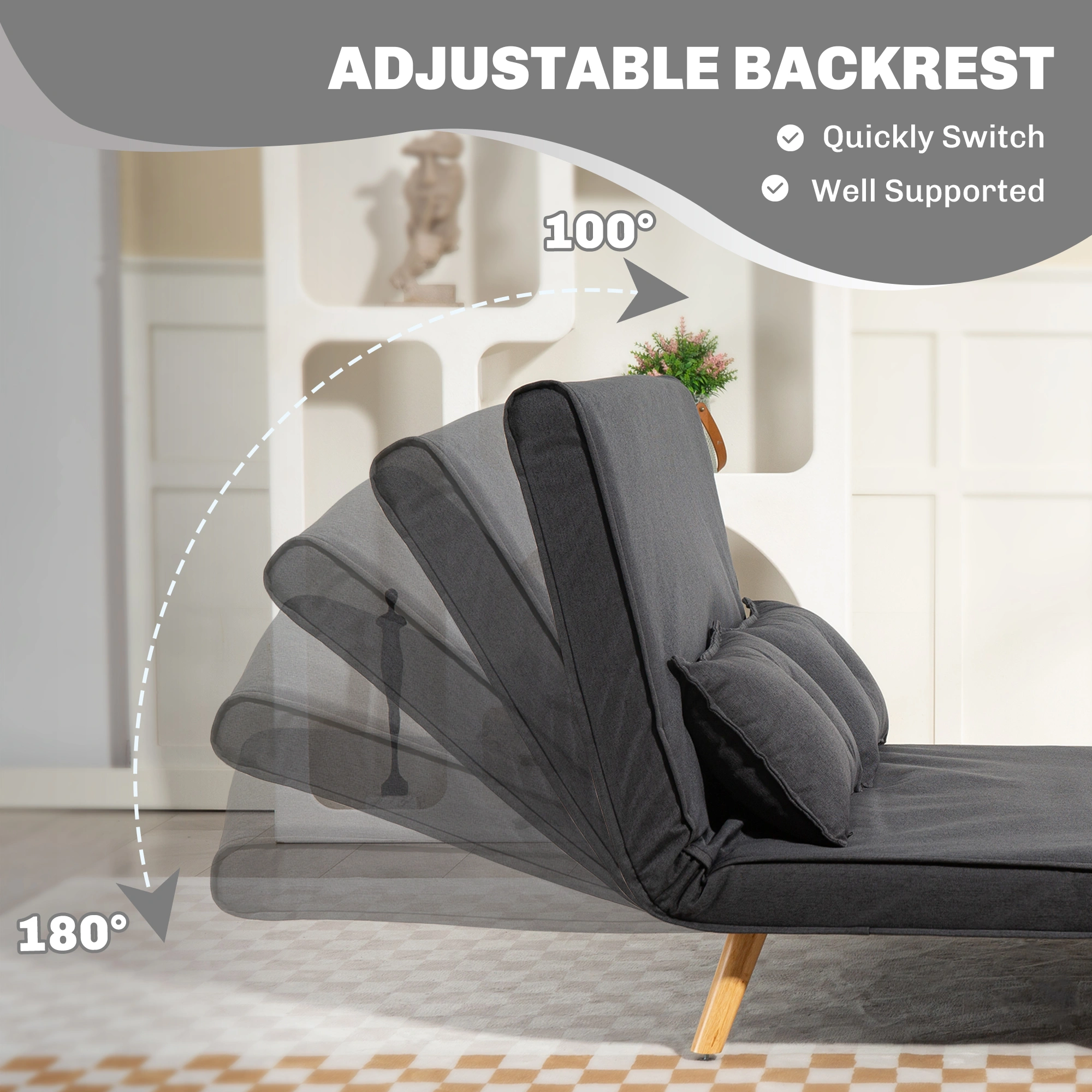 Modern Lounge Sofa Chair | Plush Accent Armchair for Living Room Bedroom view 5