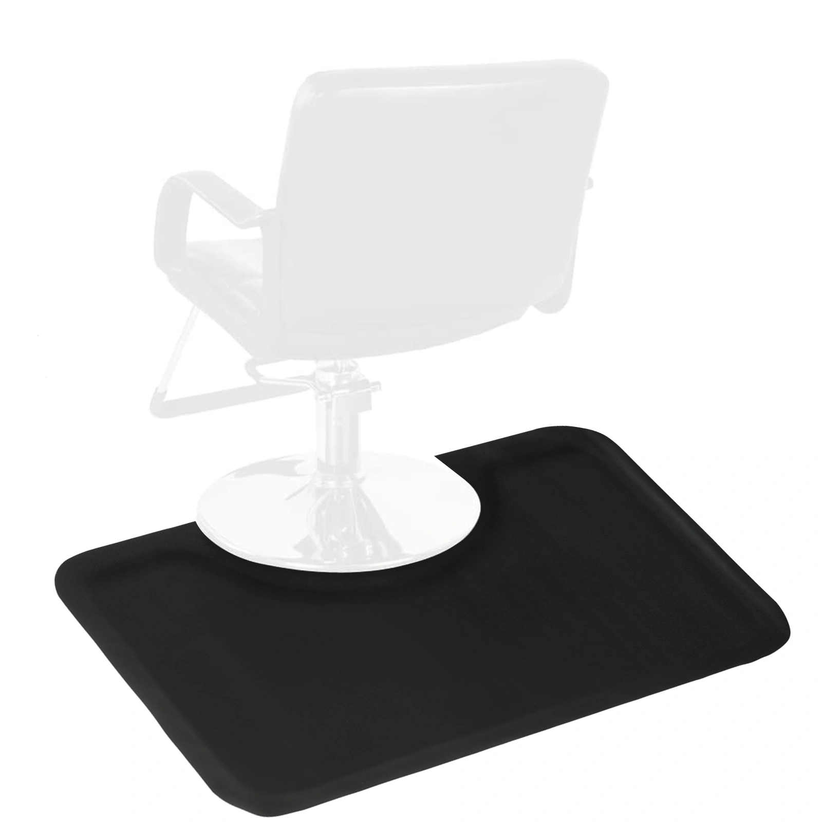 3′x 4.5′x 1/2" Beauty Salon Square Anti-fatigue Salon Mat (Square Outside And Round Inside) Black view 13